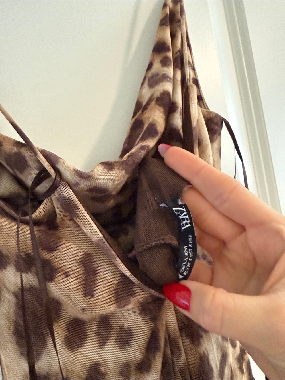 Zara Leopard-Print Slip Dress in Brown and Tan - Picture 2 of 3